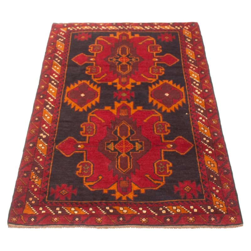 ECARPETGALLERY Hand-knotted Baluch Dark Navy Wool Rug - 3'9 x 6'7