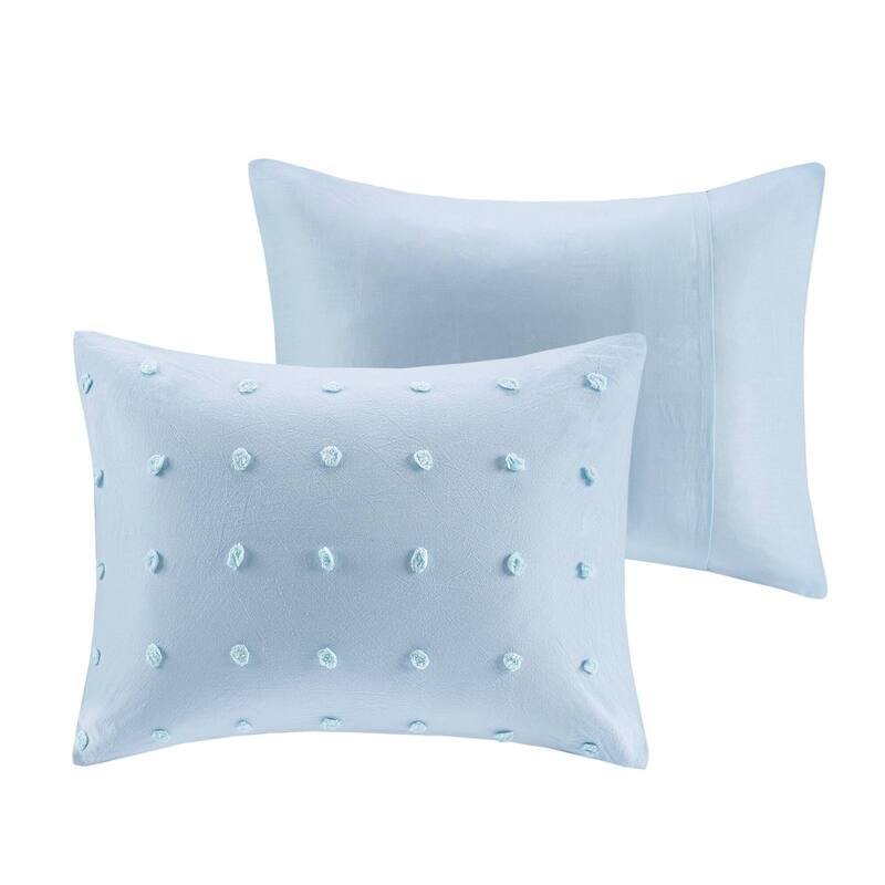 Intelligent Design Brooklyn Cotton Jacquard Comforter Set with Euro Shams and Throw Pillows