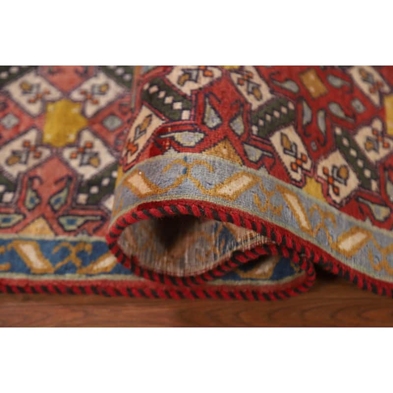 Geometric Tabriz Persian Vintage Area Rug Hand-Knotted Wool Carpet - 3'10"x 5'1"