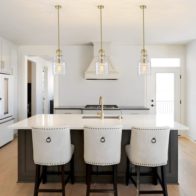 Starsky 1-Light 7.09in. Modern Globe Single Clear Hammered Glass Pendant