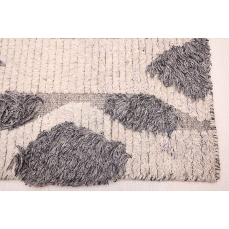 ECARPETGALLERY Hand-knotted Tangier Cream Wool Rug - 5'0 x 7'10