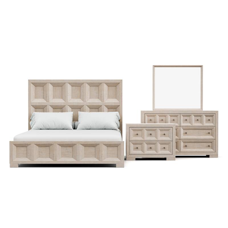 Furniture of America Durem Modern Classic 4-Piece Wood Panel Bedroom Set