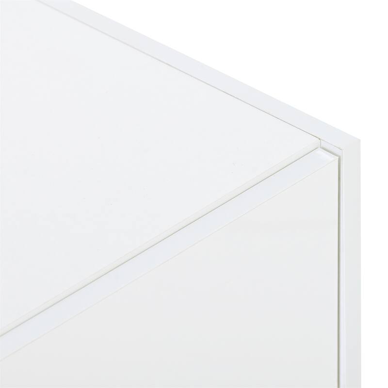 Modern Rectangle TV Stand for TVs Up to 80" with High Gloss UV Surface