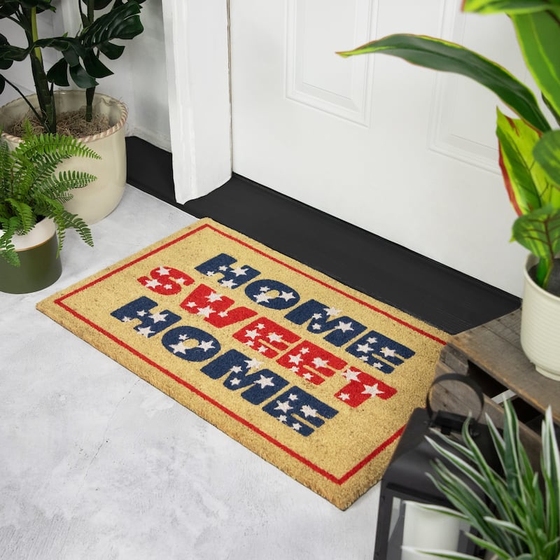 Red and Blue Americana Home Sweet Home Coir Outdoor Doormat 18" x 30" - 30