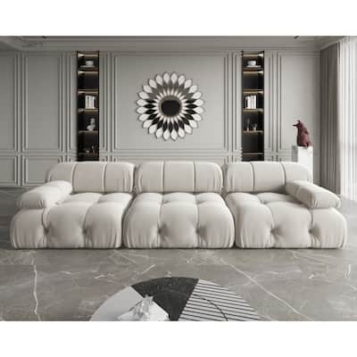 Velvet 3-seater Reversible Modular Sofa