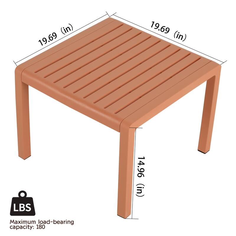 Patio Bistro Set with 2 Chairs & 1 Coffee Table, Easy Assembly, 3 pcs