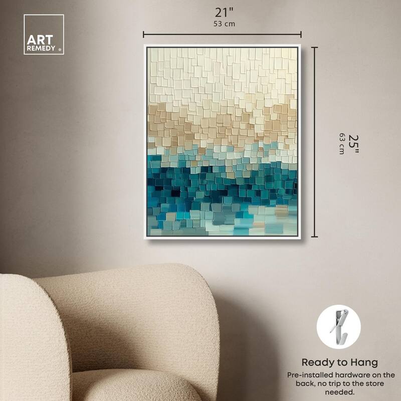 Pixelated Sea II Canvas by Art Remedy