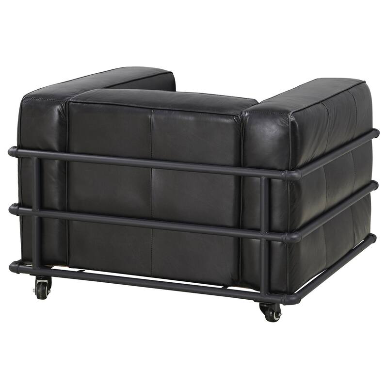 Henry Industrial Modern Leather Arm Chair (2 Colors Available)