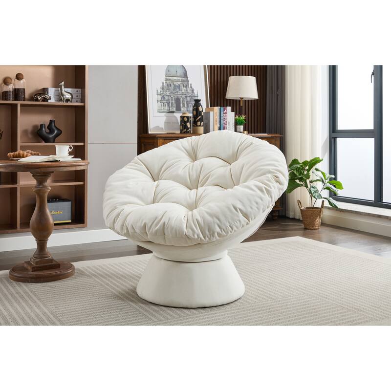 Oversized Swivel Accent Chair, 360-Degree Swivel Barrel Chair, Papasan Chair for Living Room and Bedroom Comfort