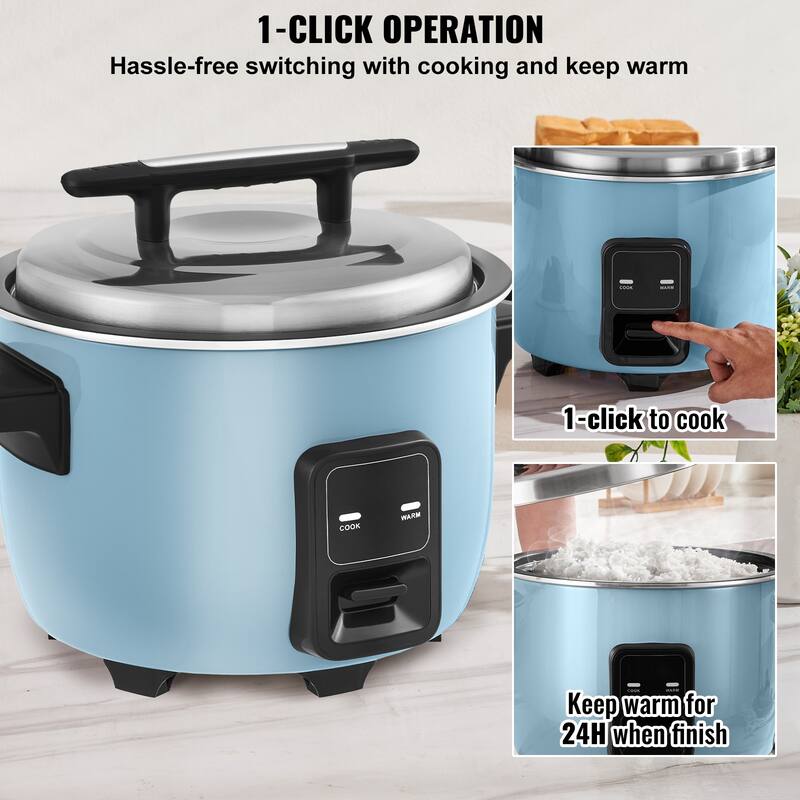 Commercial Rice Cooker, Large Rice Cooker and Warmer with Nonstick Inner Pot, Fast Cooking and 24-Hour Keep Warm