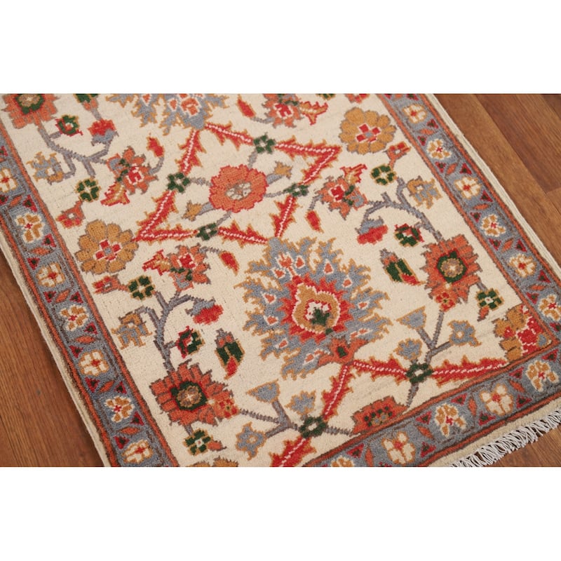 All-Over Floral Kazak Oriental Foyer Rug Handmade Wool Carpet - 2'0" x 3'0"