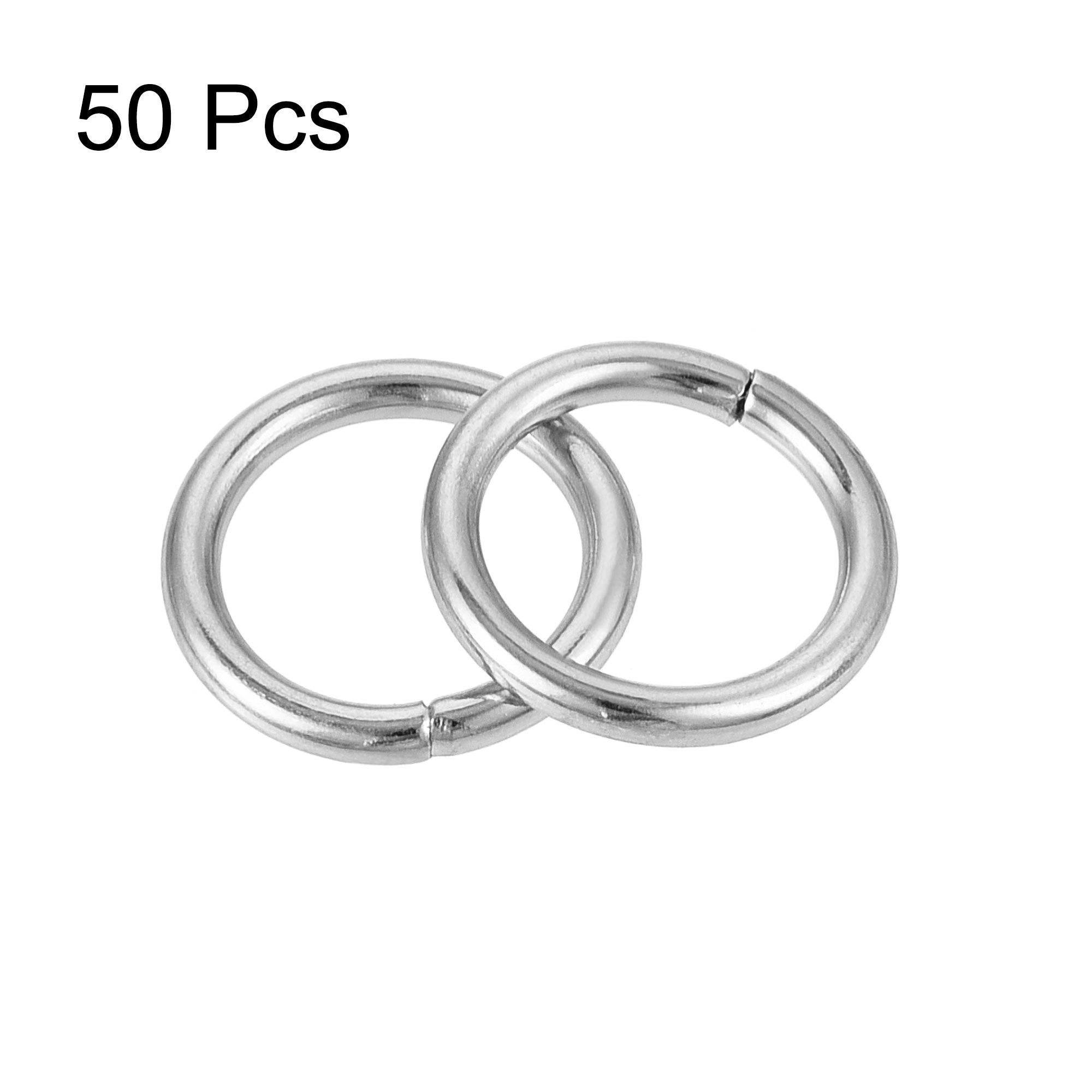 10mm Metal O Rings Non-Welded for Straps Bags Belts Silver 10mm Metal O Rings Non-Welded for Straps Bags Belts Silver