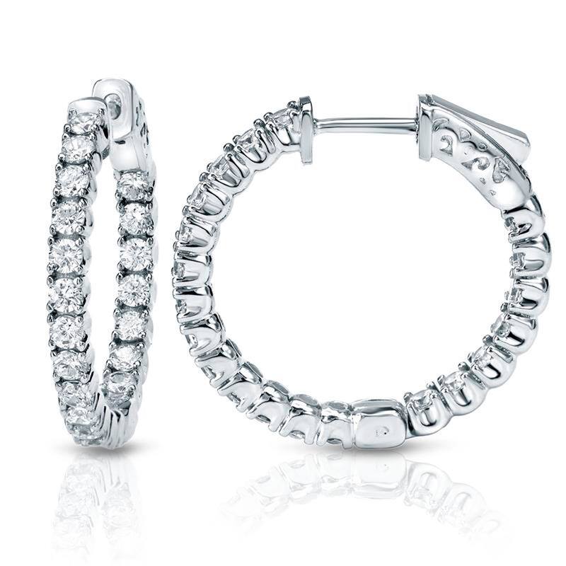 Auriya 14k Gold 5 1/4ctw Medium Diamond Hoop Earrings - 1.29-inch (J-K, I1-I2)