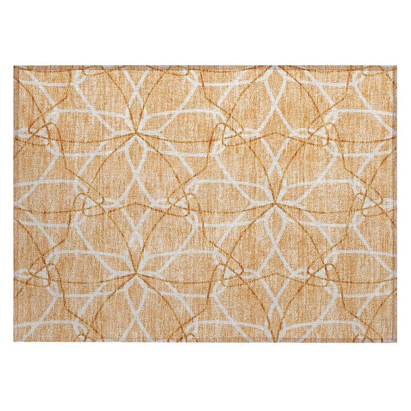 Machine Washable Indoor/ Outdoor Abstract Prism Chantille Rug