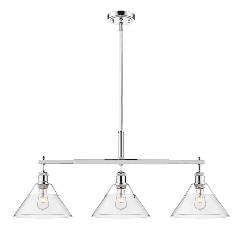 Orwell 3-Light Linear Pendant in Chrome with Clear Glass - Silver