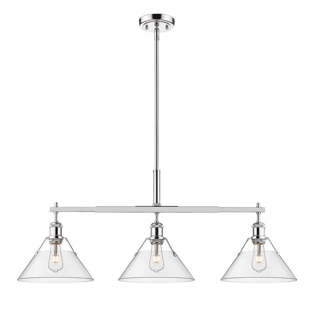 Yep by Golden Lighting Orwell 3-light Island Light in Chrome and Clear Glass - Silver