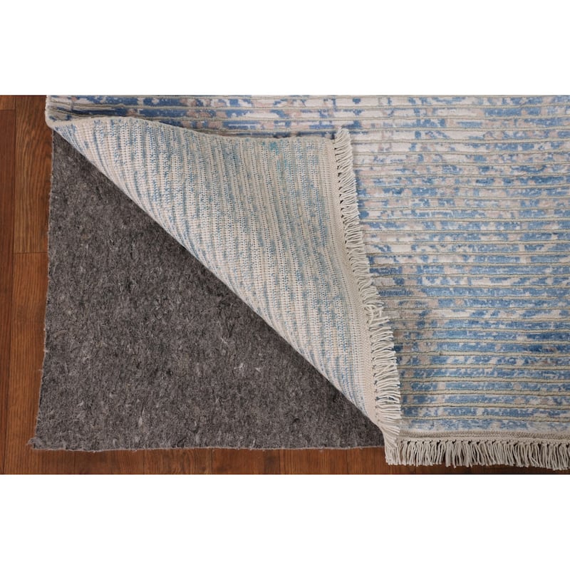Modern Indian Abstract Runner Rug Handmade Wool Carpet - 2'8"x 6'8"