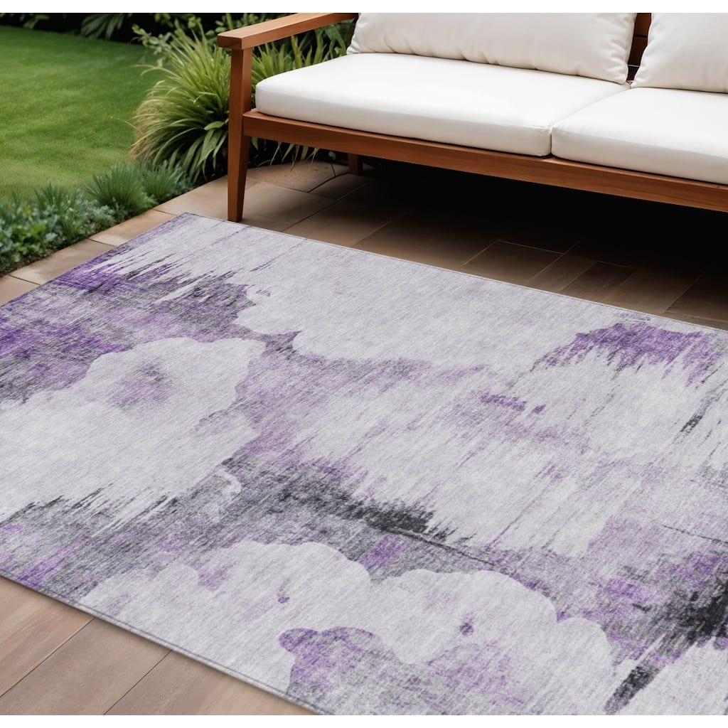 HomeRoots Abstract Transitional Rectangle Outdoor Rug