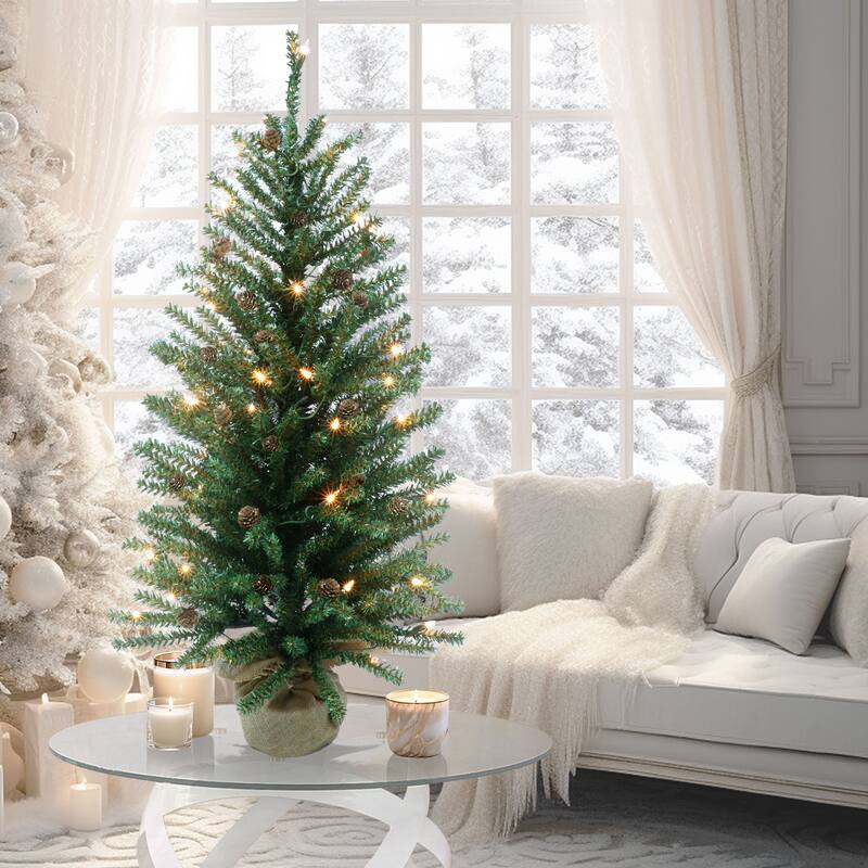 Puleo International Pre-Lit 4' Fir Artificial Christmas Tree