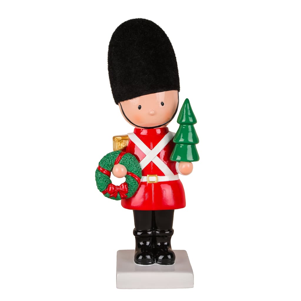 National Tree Company 11 in. Christmas Soldier with Wreath and Tree - 11 in