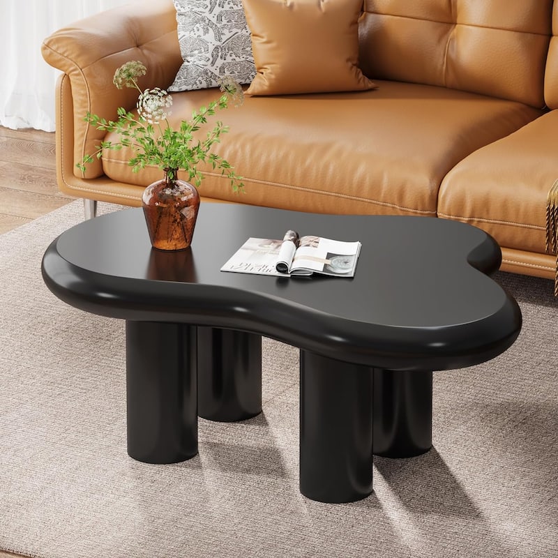 Cloud-Shaped Coffee Table, Cute Center Table with 4 Legs for Living Room
