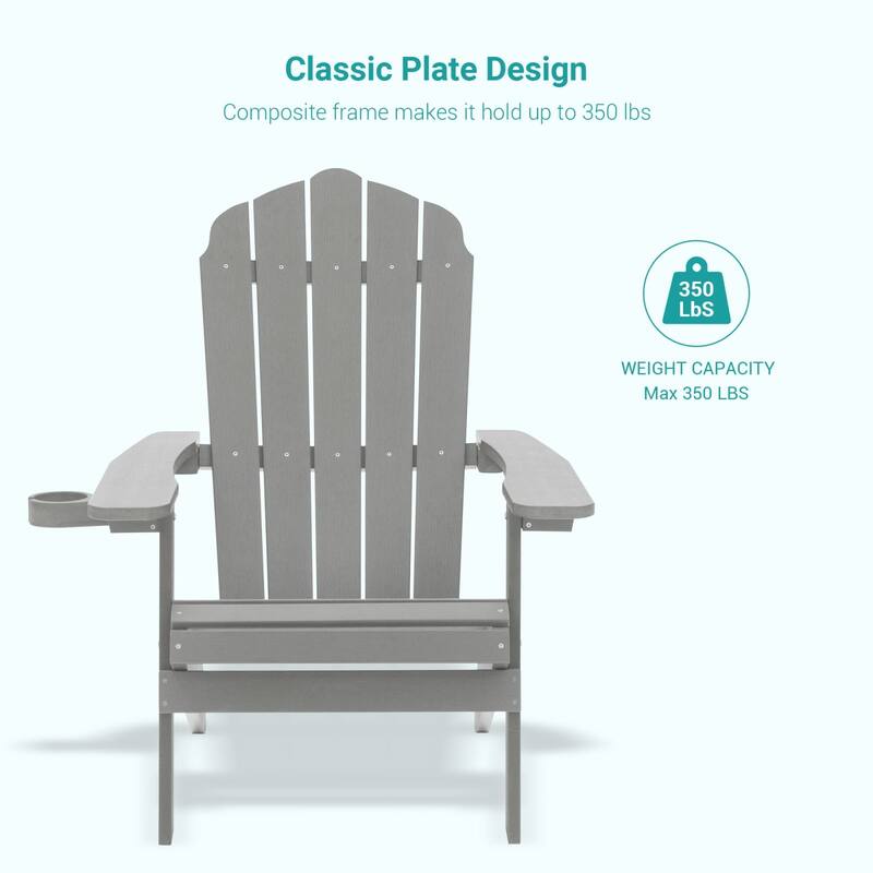 Bonosuki Set of 4 Folding Adirondack Chair Patio Fire Pit Chair