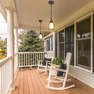 Modern Textured Black 1-Light Geo Frosted Glass Outdoor Hanging Pendant Light for Porch - D 5.5" x H 9"