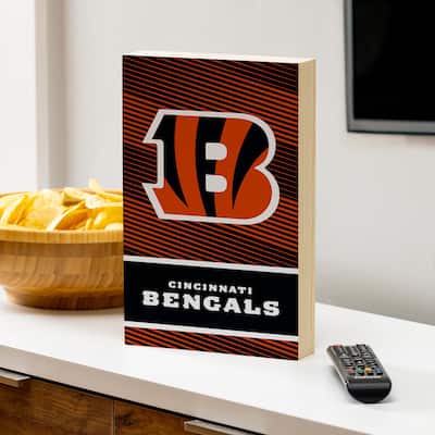 Cincinnati Bengals Wooden Tabletop Mantel Shelf Sign