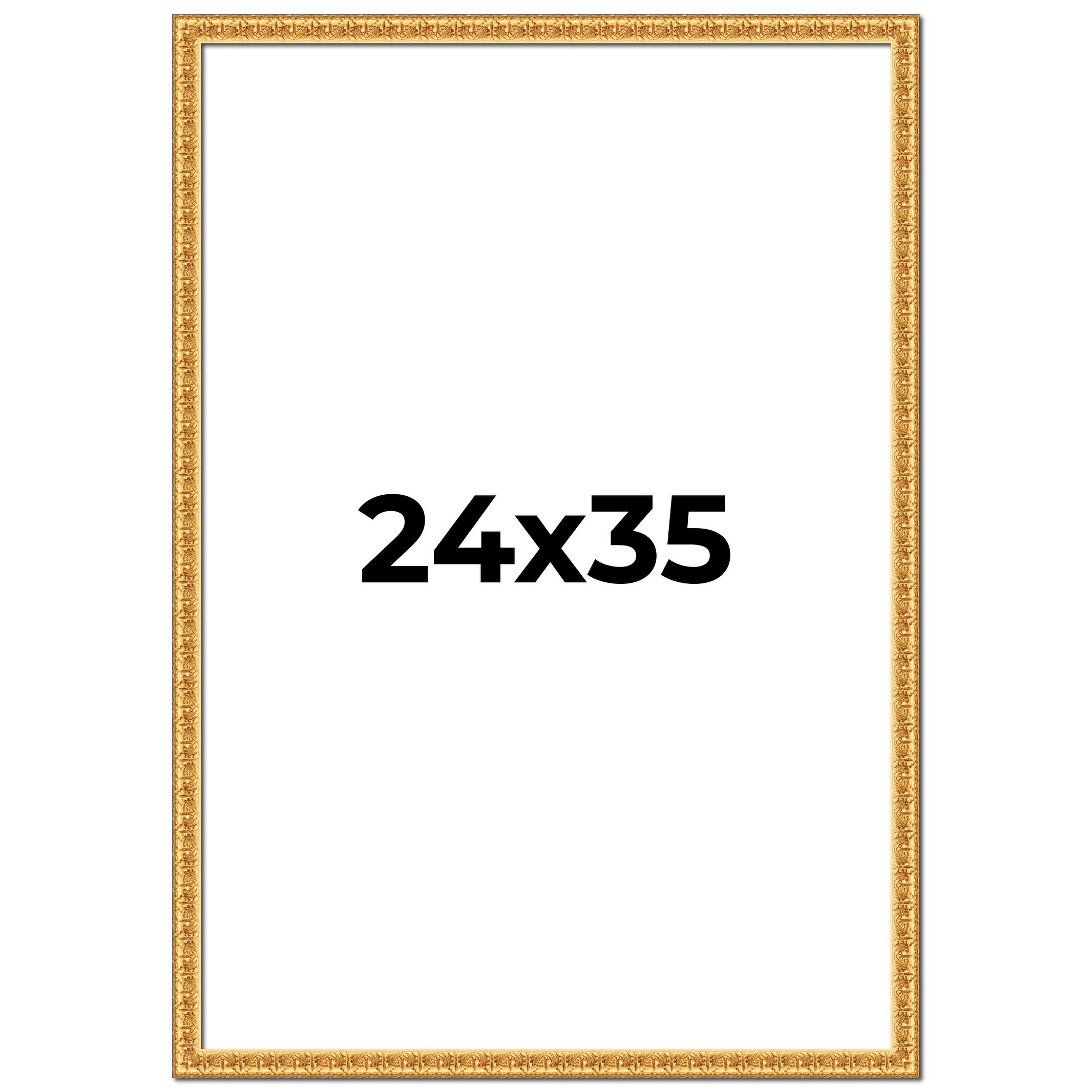 24x35 Frame Gold Real Wood Picture Frame Width 1 inches | Interior