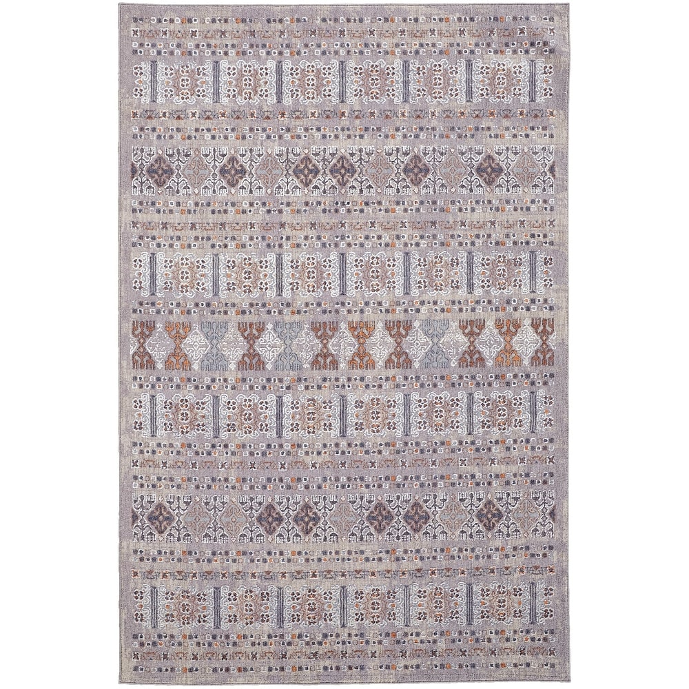 Edwardo Southwestern Tribal Orange/Gray Area Rug