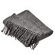 preview thumbnail 6 of 4, Wellco Ultra Soft Knitted Throw Blanket With Boho Tassels - 50" x 60", Stripe Patterns, Grey
