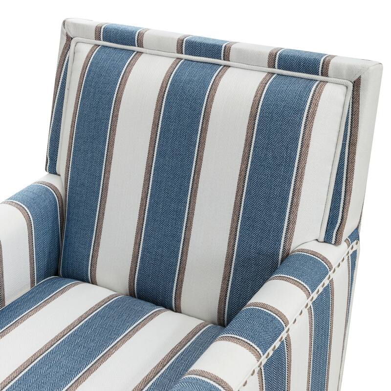 Modern Fabric Accent Chair with Upholstered Armrest Wooden Legs and Pillow for Living Room