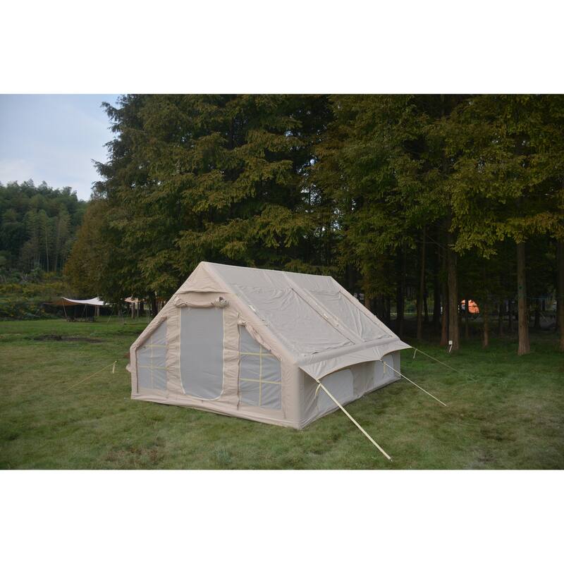 9.8 x13ft Inflatable Camping Tents with Hand Pump, Air Glamping Tents, Easy Setup Waterproof and Windproof Blow up Tent