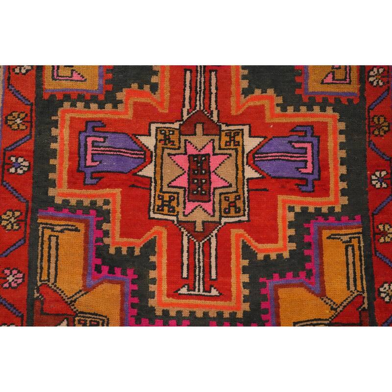 Hand Knotted Oriental 100% Wool Carpet Traditional Tribal Oranges & Rust Meshkin Runner Rug - 10' 2'' X 3' 8''