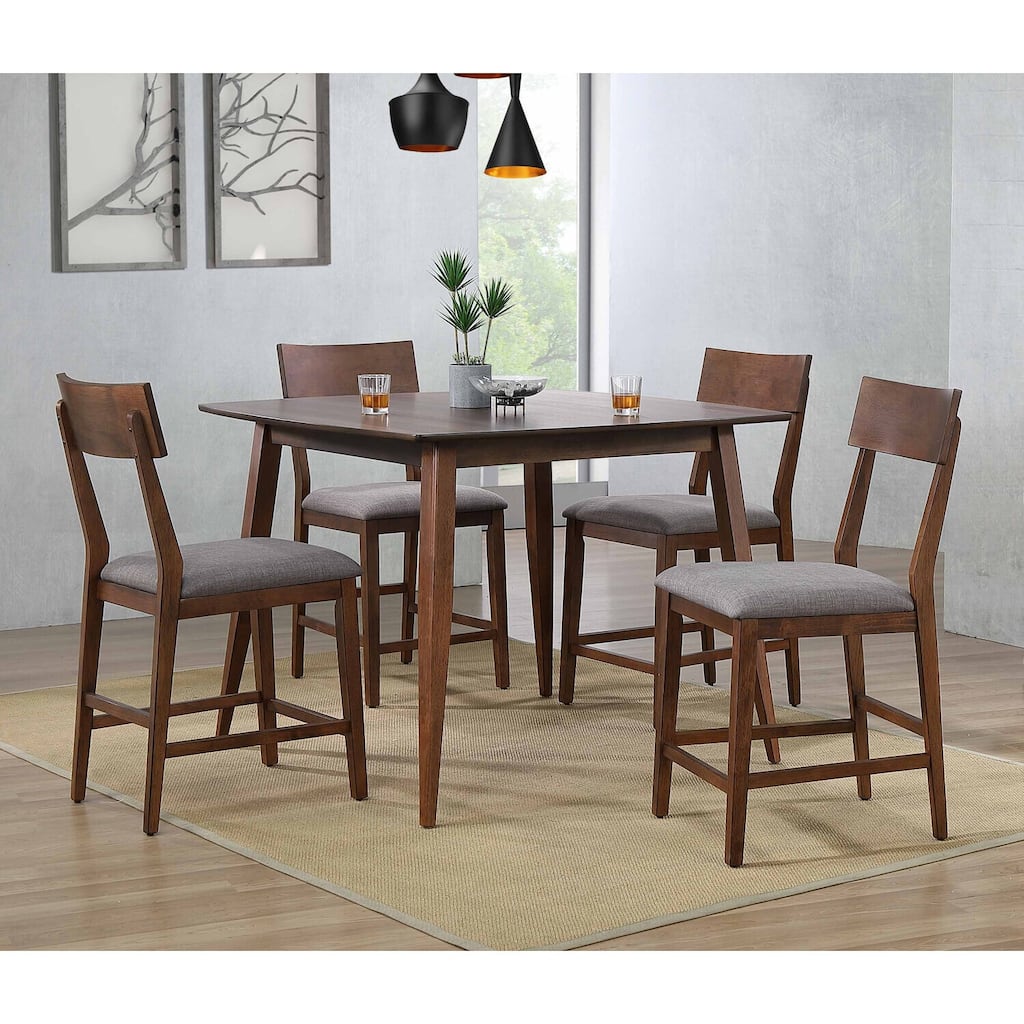 Counter Height Dining Set - 5 Piece Pub Table with Cushioned Seats - Modern Bar Table Set