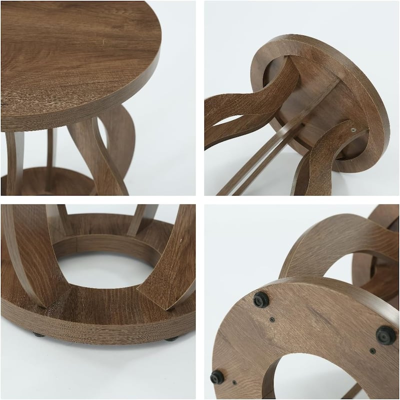 End Table, Modern Round Side Table, Bedside Sofa Accent Table Nightstand for Living Room, Bedroom