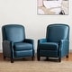 preview thumbnail 81 of 96, Gladis Modern Retro Genuine Leather Recliner with Nailhead Trim Set of 2 by HULALA HOME TURQUOISE