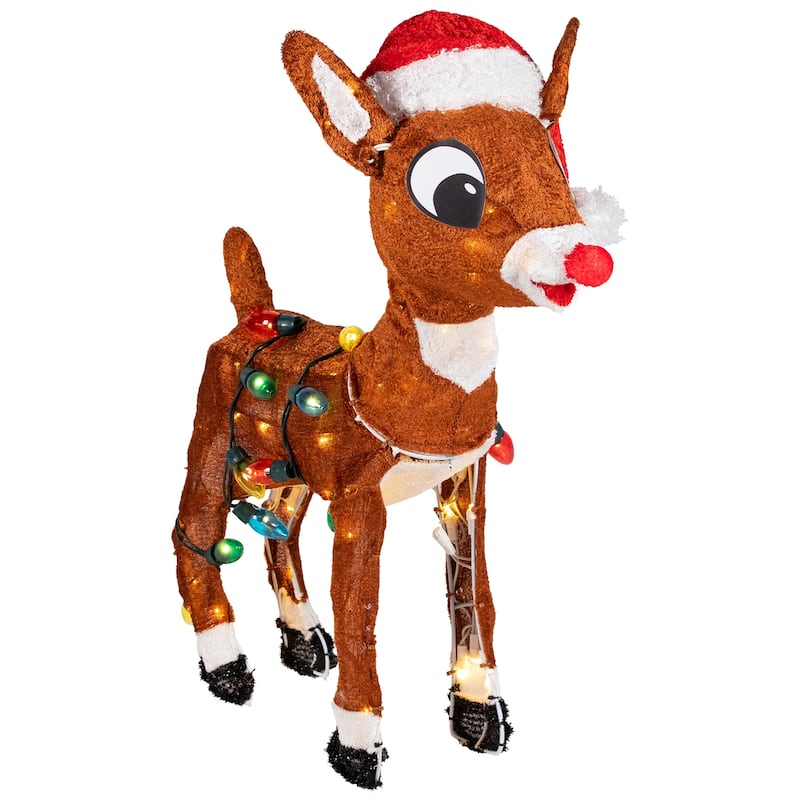 24" Lighted Rudolph String Lights Christmas Outdoor Yard Decoration - Brown