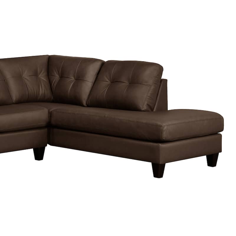 Gibson Top-Grain Leather Tufted Sectional Sofa