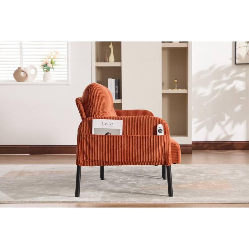 Oversized Loveseat, Modern & Plush Double-seater Sofa, Corduroy Upholstered Couch