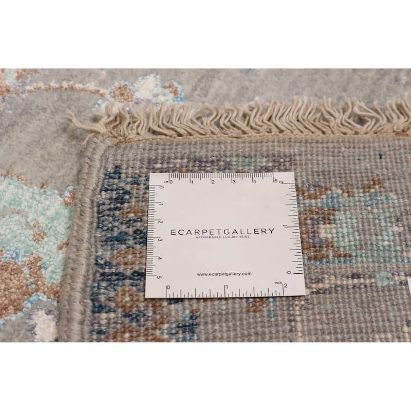ECARPETGALLERY Hand-knotted Heritage Taupe Silk, Wool Rug - 6'5 x 9'7
