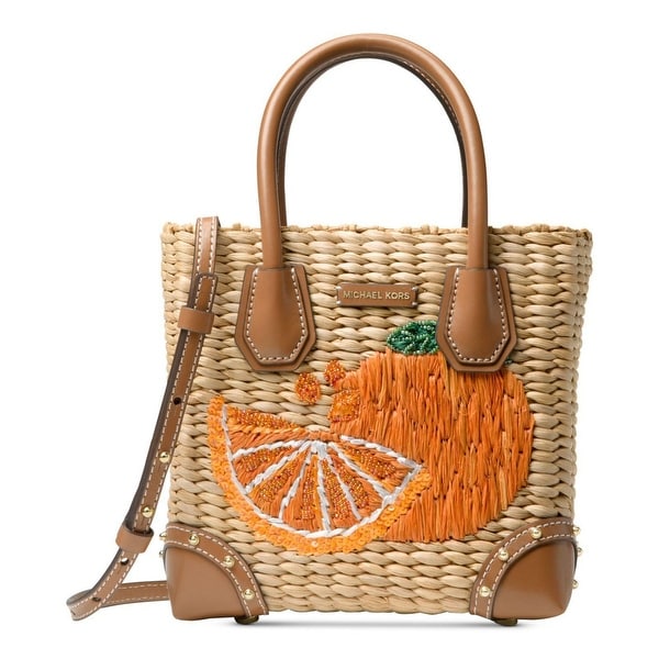 michael kors malibu woven straw tote