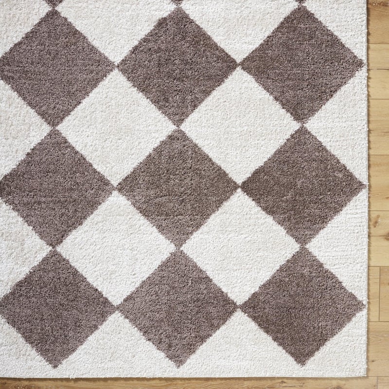 Livabliss Fossay Shag Modern & Contemporary Diamond Washable Area Rug