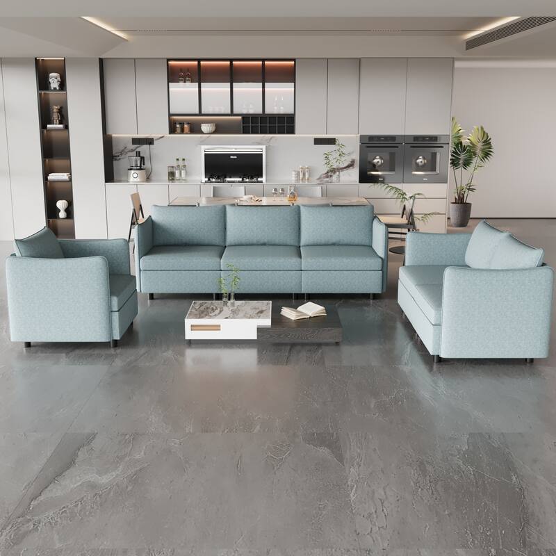 Modular Sectional Sofa with Storage and 3-Piece Configuration for Living Room