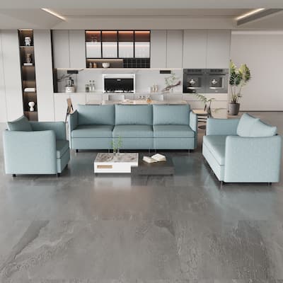 Modular Sectional Sofa with Storage and 3-Piece Configuration for Living Room