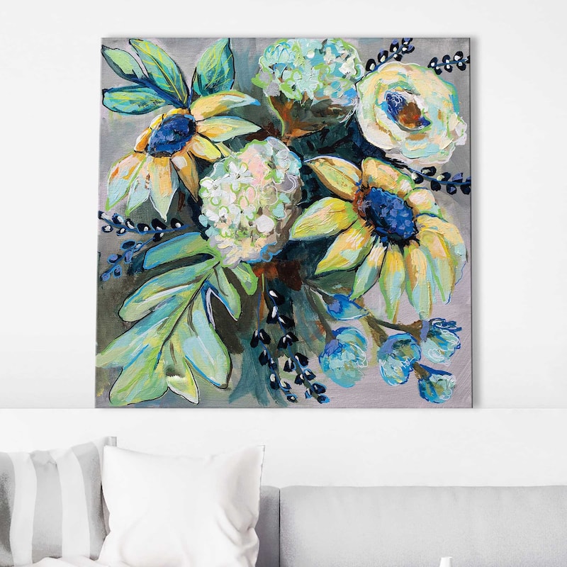 "Sage and Sunflowers II" Print on Canvas