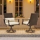 preview thumbnail 27 of 41, EROMMY Outdoor Dining Set, Swivel Rocking Chairs, Rectangular Table w Umbrella Hole, Patio Furniture Set for Backyard