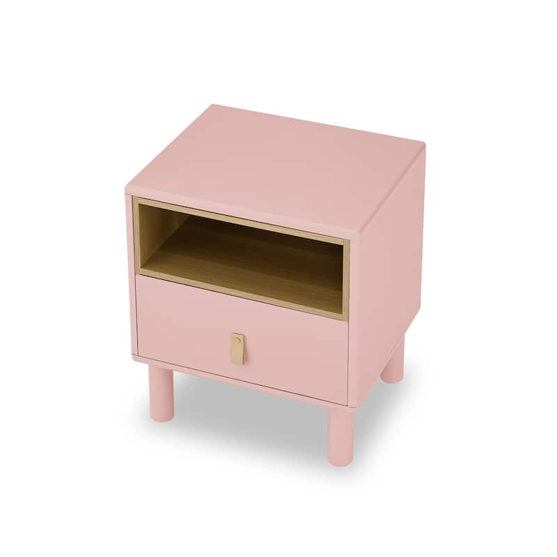 Single Drawer Bedside Table, Modern Wooden Style Bedside Table