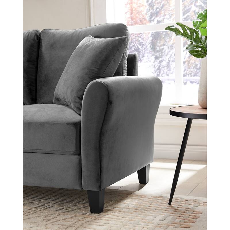 Velvet Couch with 2 Pillow Living Room Furniture 3 Seater Sofa