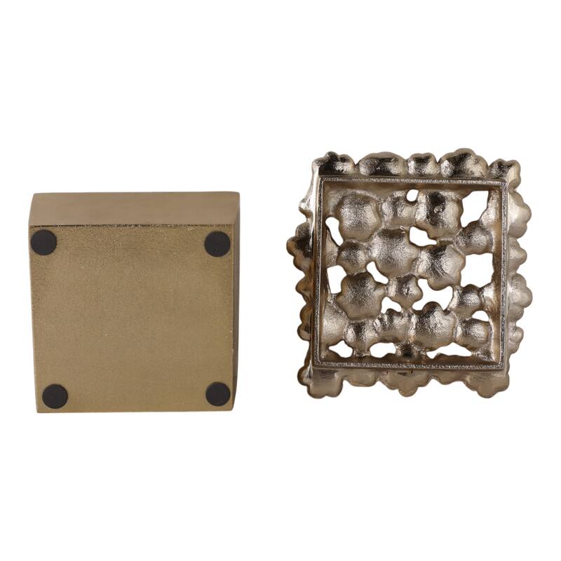 Aluminum Decorative Vase Floral Openwork Design Glam Style Modern